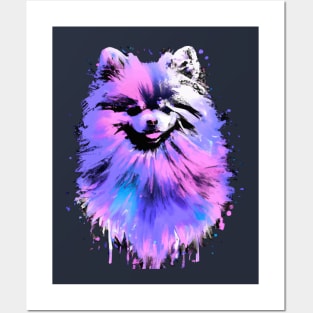 Fluffy Pomeranian Deutscher Spitz Stencil Art Posters and Art